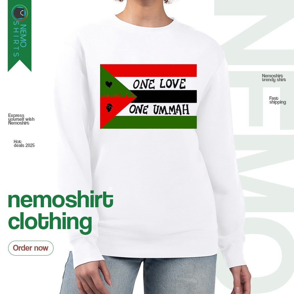 One love Ummah freedom flag - Adult & Kids T-Shirts, Sweatshirts & Hoodies apparel design preview 4