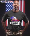 Snoopy and Woodstock driving car Buffalo Bills - Adult & Kids T-Shirts, Sweatshirts & Hoodies apparel design preview 1