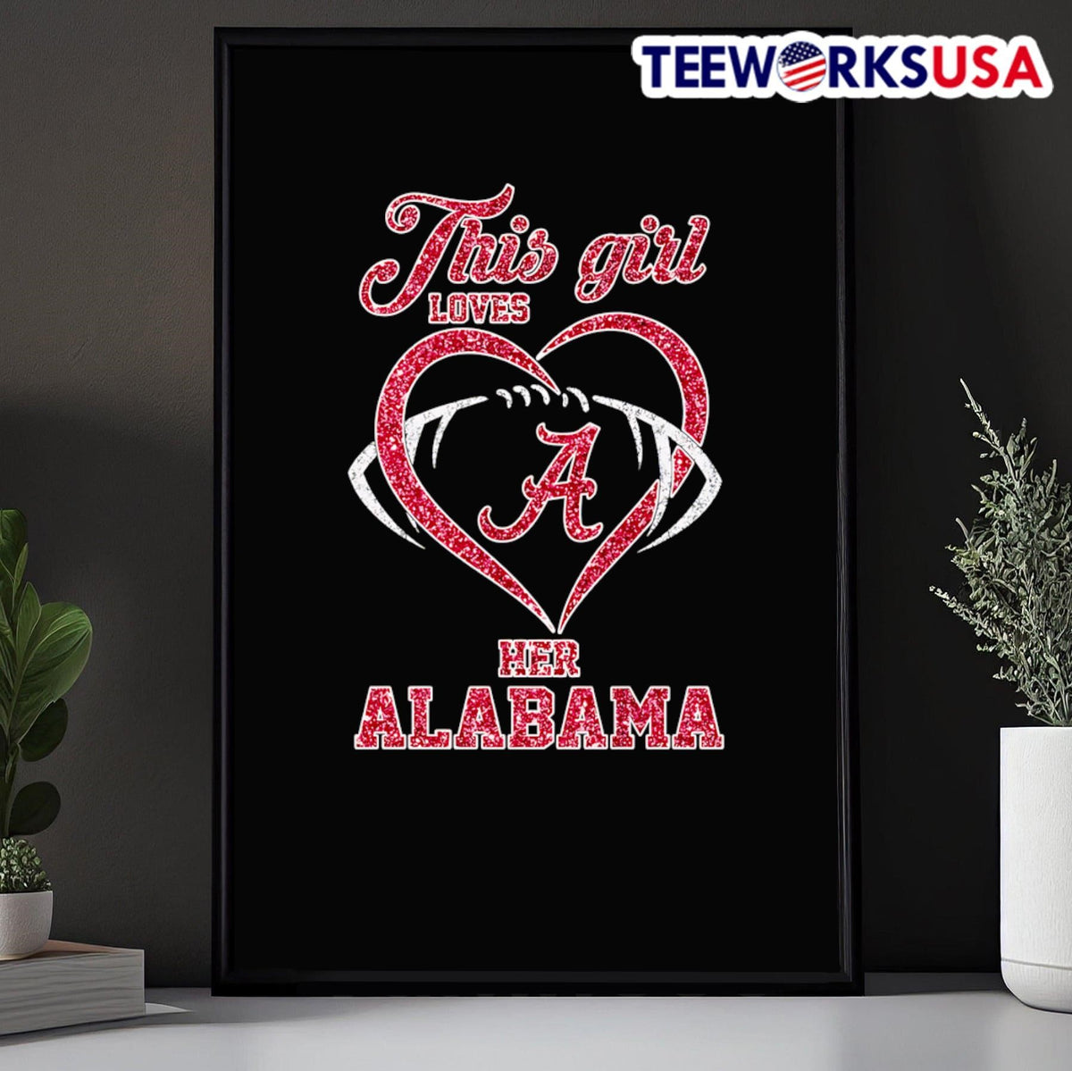 This girl loves her Alabama Crimson Tide diamond - Adult & Kids T-Shirts, Sweatshirts & Hoodies apparel design preview 5