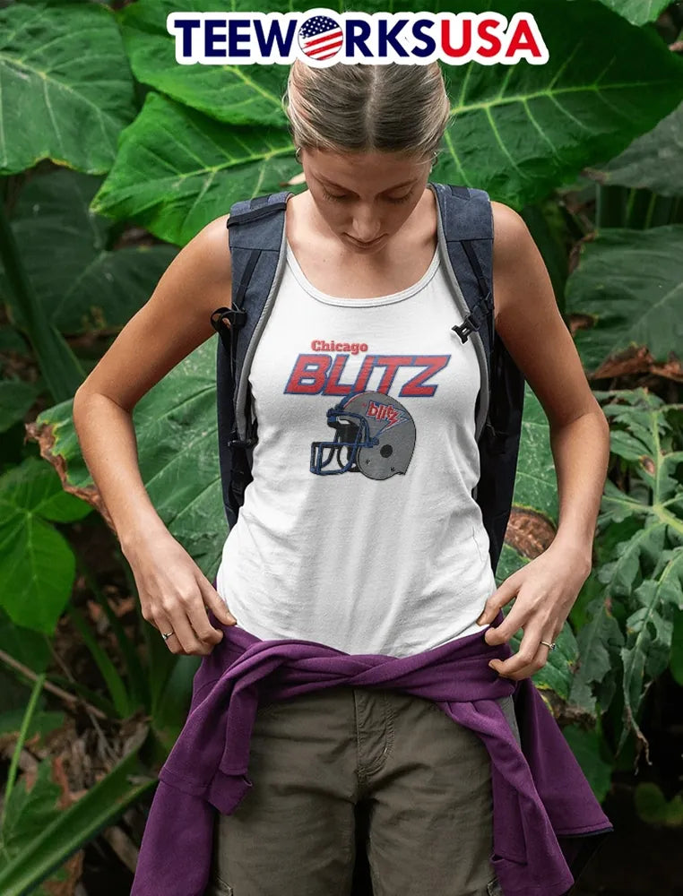 Chicago Blitz The Distressed Football Helmet Vintage - Adult & Kids T-Shirts, Sweatshirts & Hoodies apparel design preview 4