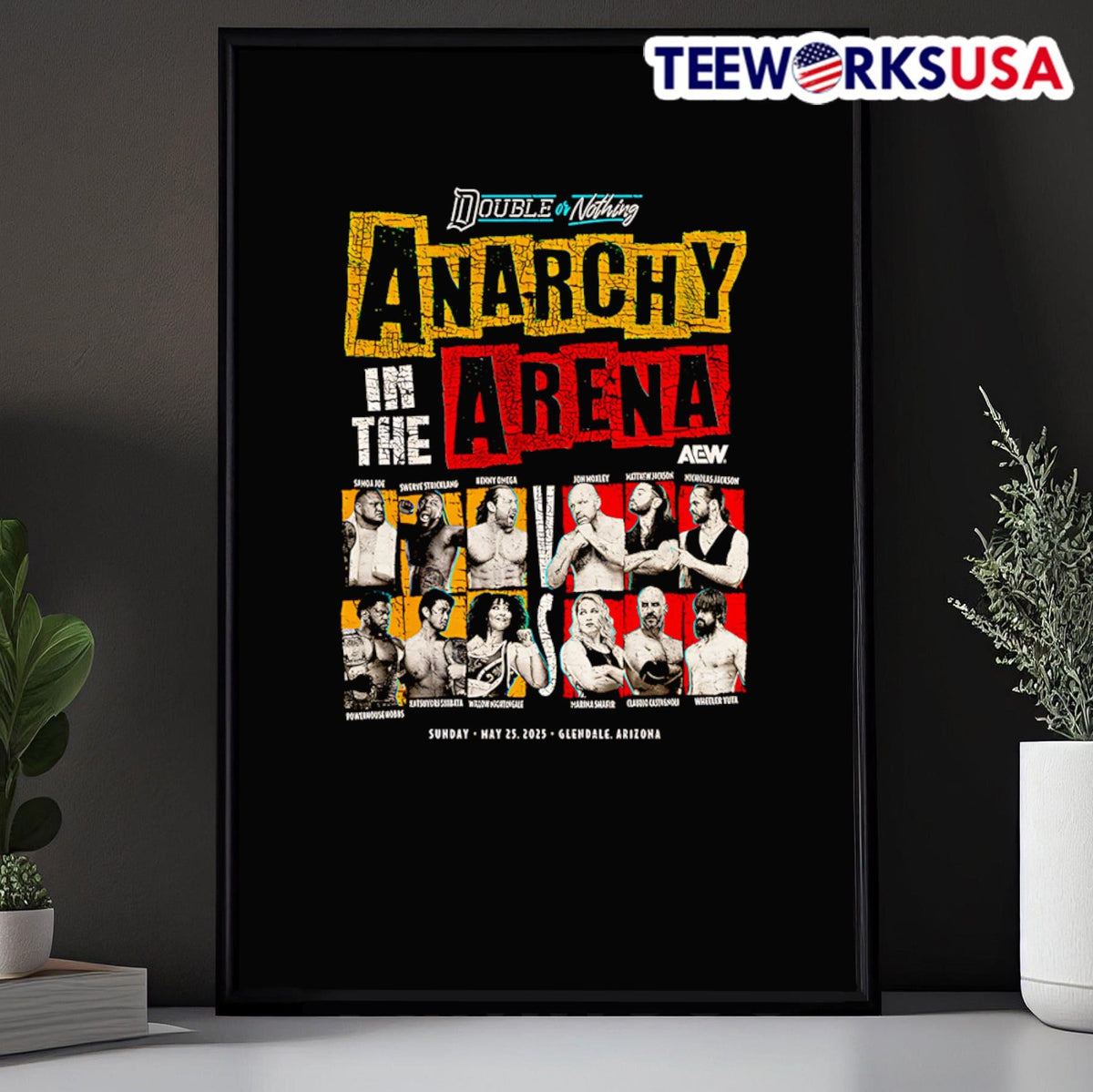 AEW Double or Nothing 2025 Anarchy in the Arena - Adult & Kids T-Shirts, Sweatshirts & Hoodies apparel design preview 5