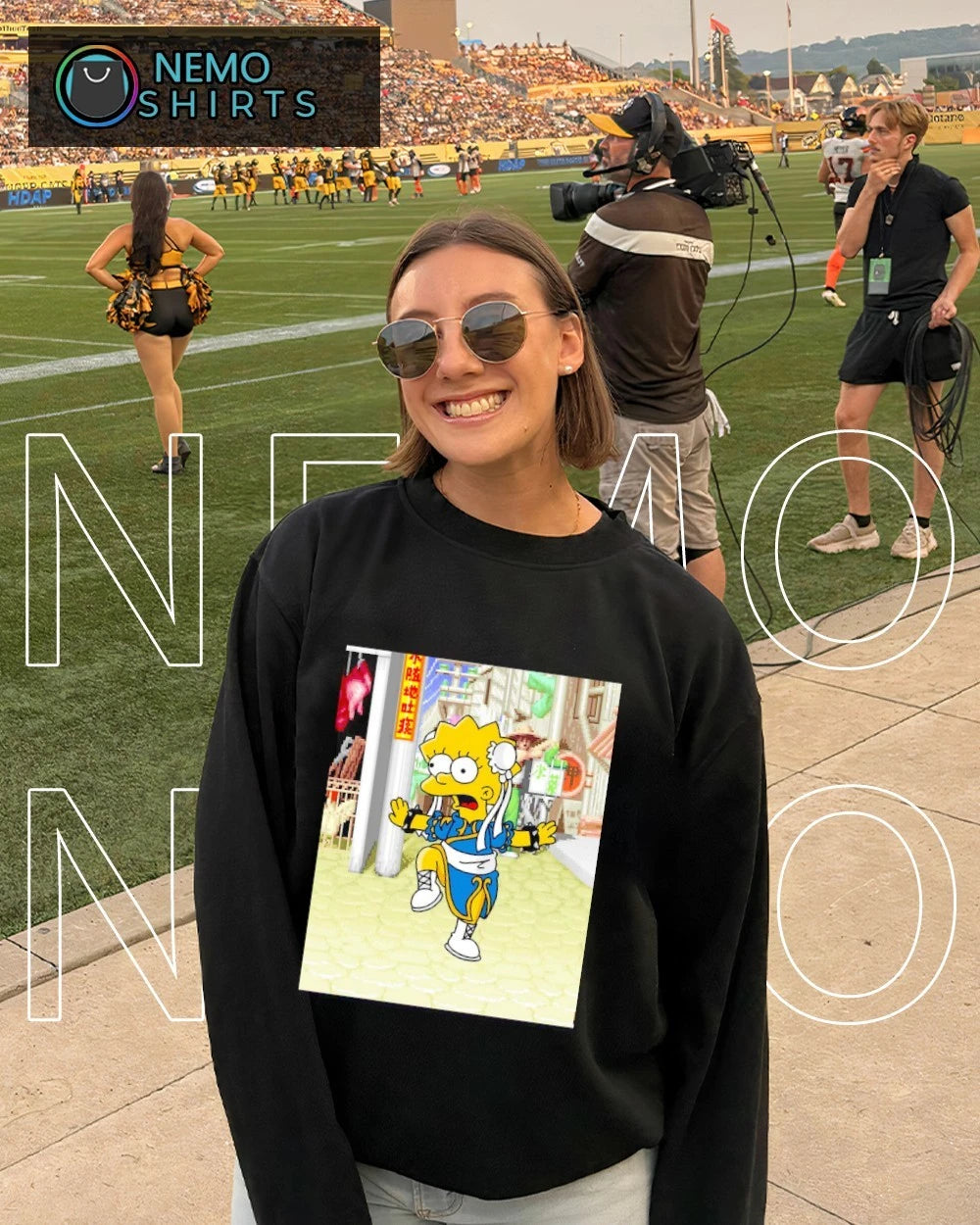 Lisa Simpson Springfield Fighter II Chun-Li Parody - Adult & Kids T-Shirts, Sweatshirts & Hoodies apparel design preview 6