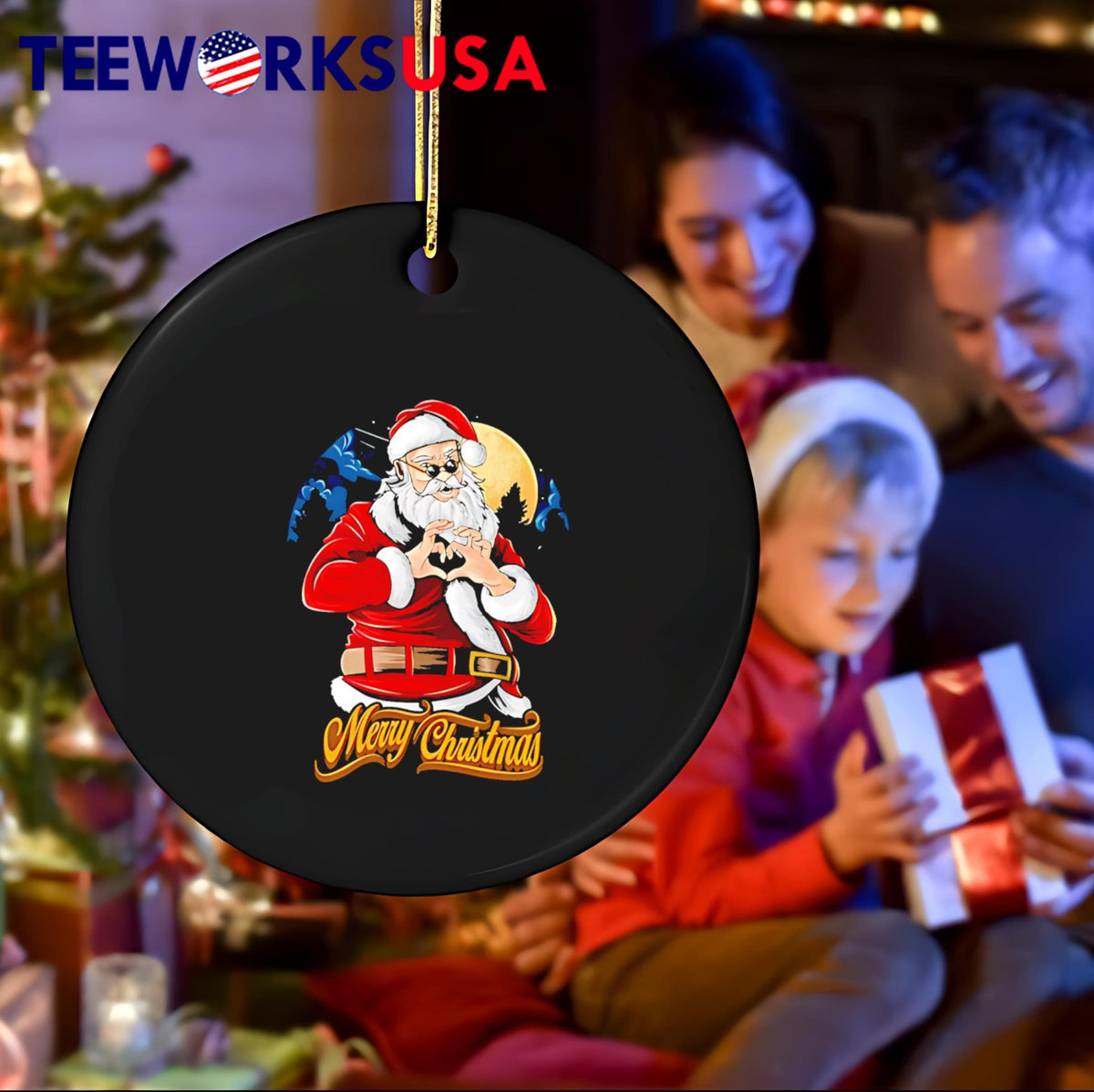 Merry Christmas Santa Claus relax heart - Adult & Kids T-Shirts, Sweatshirts & Hoodies apparel design preview 4