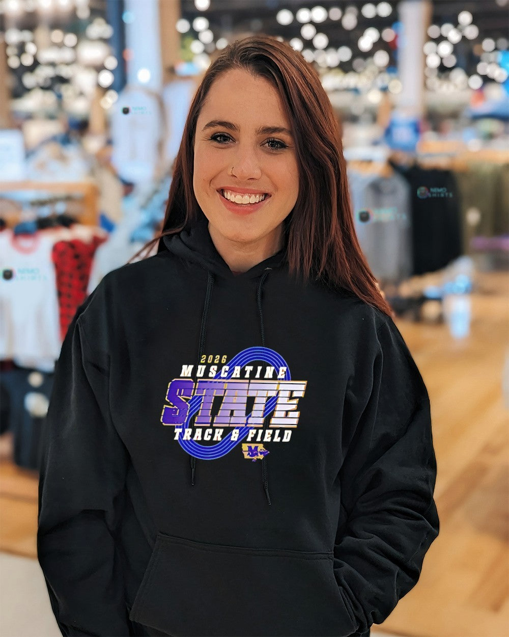 Muscatine Muskies State Track and Field 2026 logo - Adult & Kids T-Shirts, Sweatshirts & Hoodies apparel design preview 3