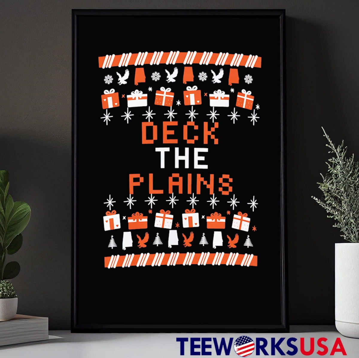 Auburn Tigers deck the plains ugly Christmas - Adult & Kids T-Shirts, Sweatshirts & Hoodies apparel design preview 5
