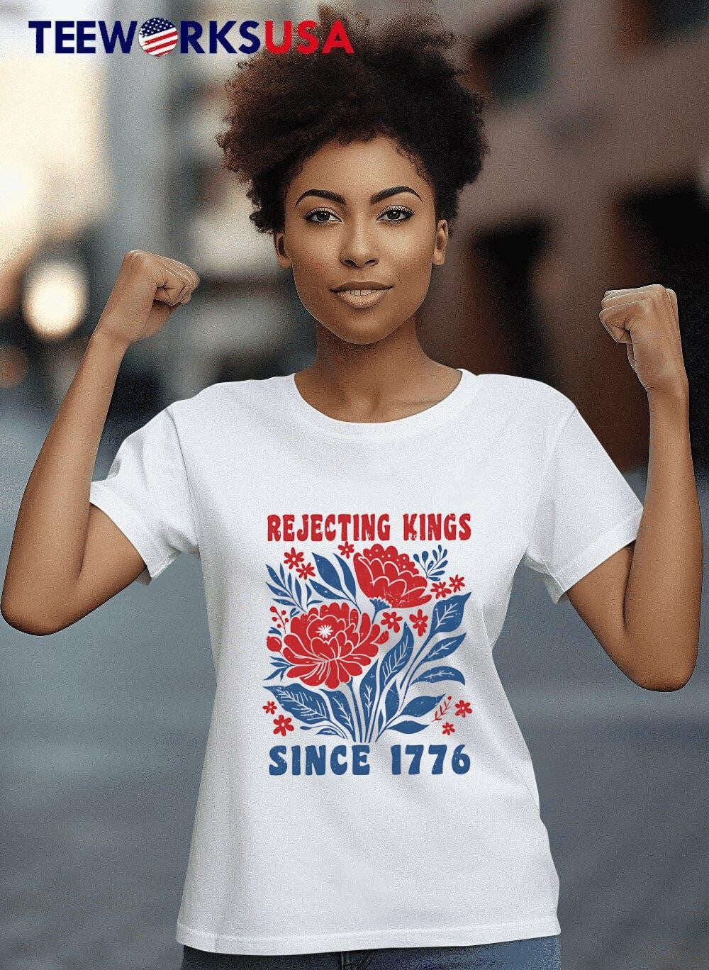 Rejecting Kings Since 1776 Flower - Adult & Kids T-Shirts, Sweatshirts & Hoodies apparel design preview 8