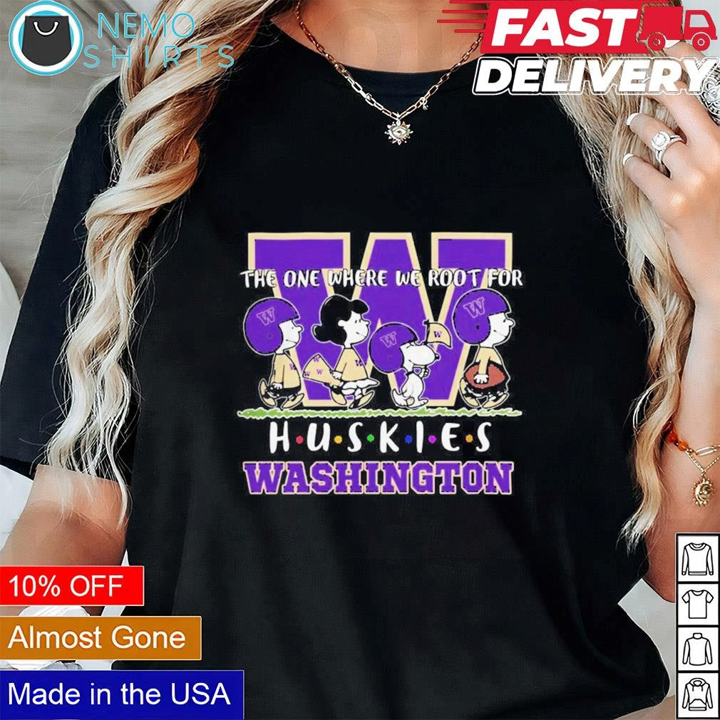 Peanuts the one where we root for Washington Huskies - Adult & Kids T-Shirts, Sweatshirts & Hoodies apparel design preview 1