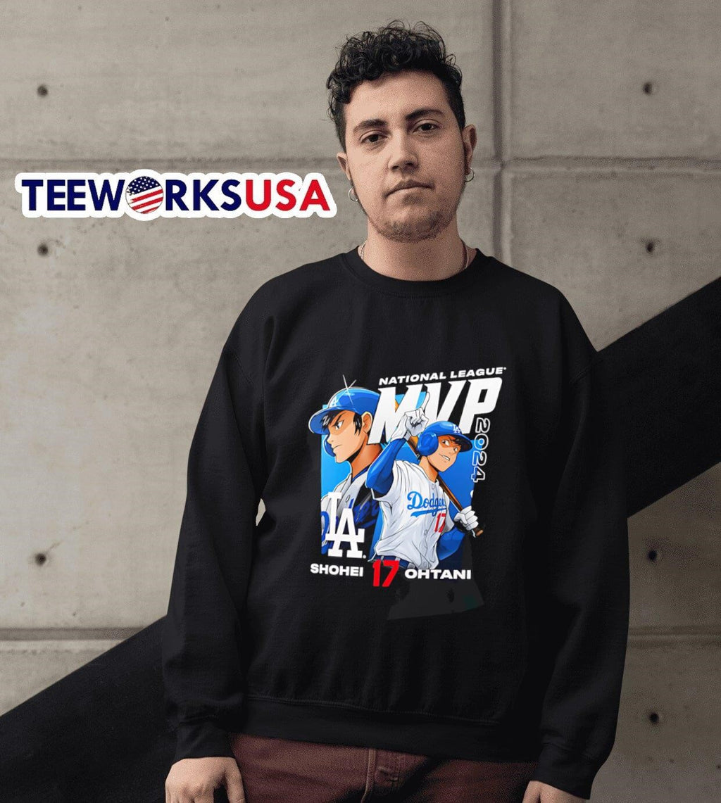National League MVP Shohei Ohtani anime style - Adult & Kids T-Shirts, Sweatshirts & Hoodies apparel design preview 6