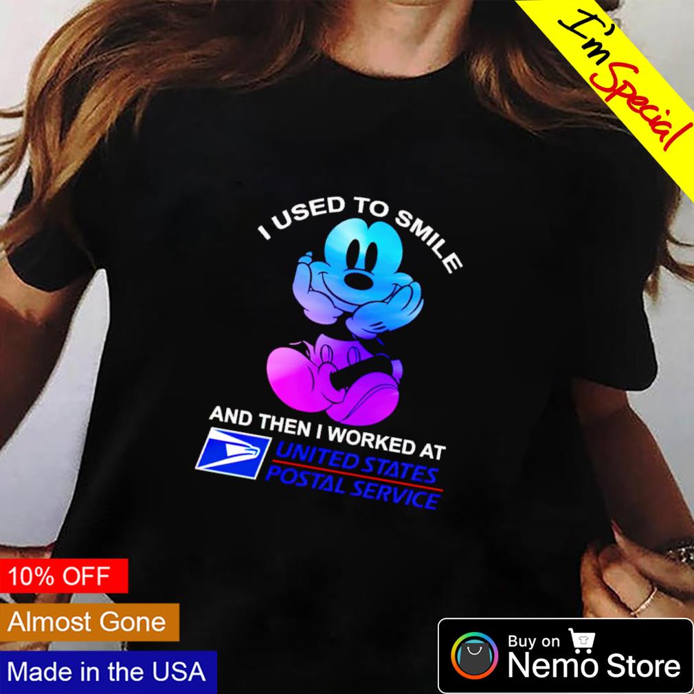 Mickey I used to smile and then worked at USPS - Adult & Kids T-Shirts, Sweatshirts & Hoodies apparel design preview 2