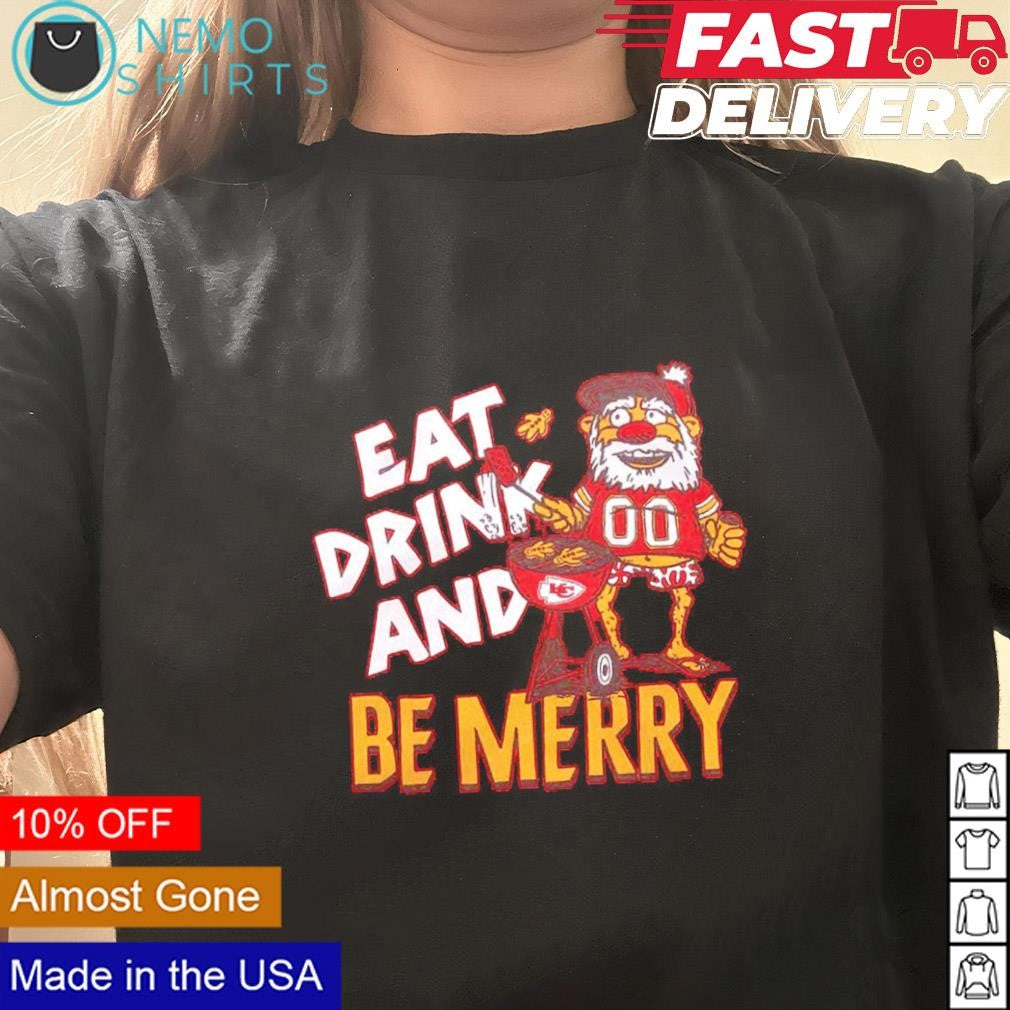 Eat drink and be merry Kansas City Chiefs Christmas - Adult & Kids T-Shirts, Sweatshirts & Hoodies apparel design preview 3