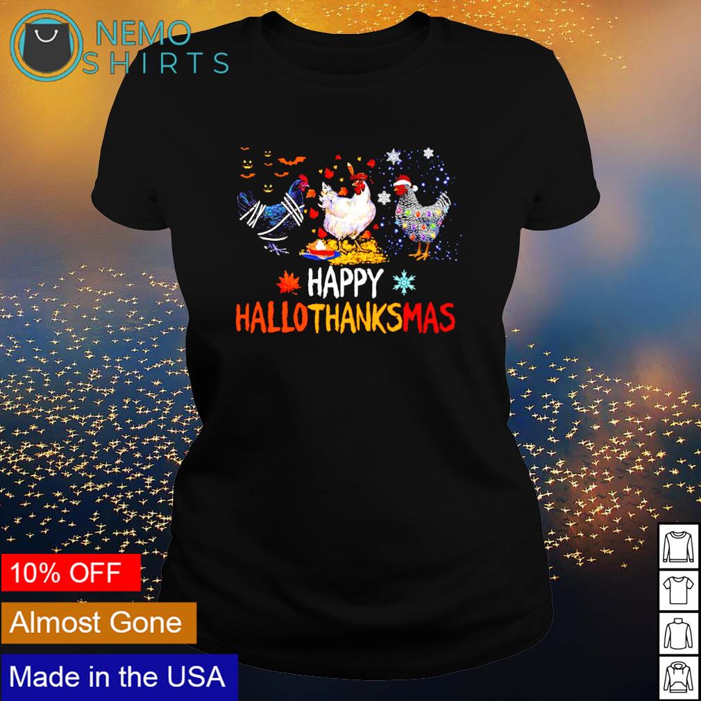Chicken happy Hallothanksmas Halloween Thanksgiving - Adult & Kids T-Shirts, Sweatshirts & Hoodies apparel design preview 3