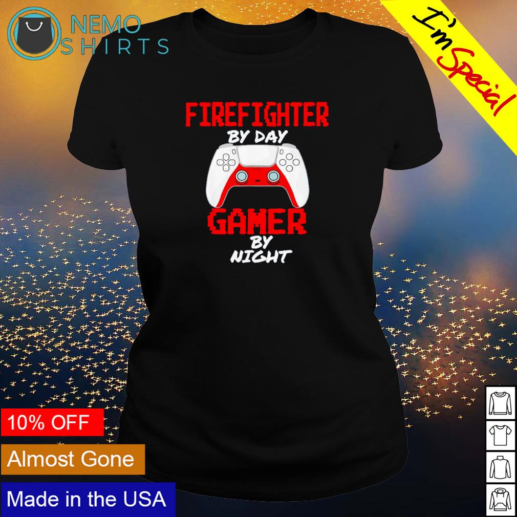 Firefighter by day gamer night - Adult & Kids T-Shirts, Sweatshirts & Hoodies apparel design preview 3