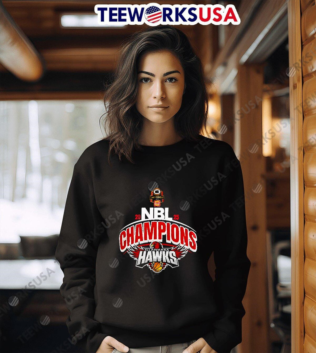Illawarra Hawks NBL 2025 Champions - Adult & Kids T-Shirts, Sweatshirts & Hoodies apparel design preview 6