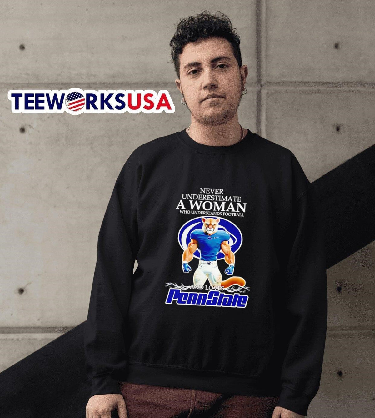 Never underestimate a woman who understands football - Adult & Kids T-Shirts, Sweatshirts & Hoodies apparel design preview 3