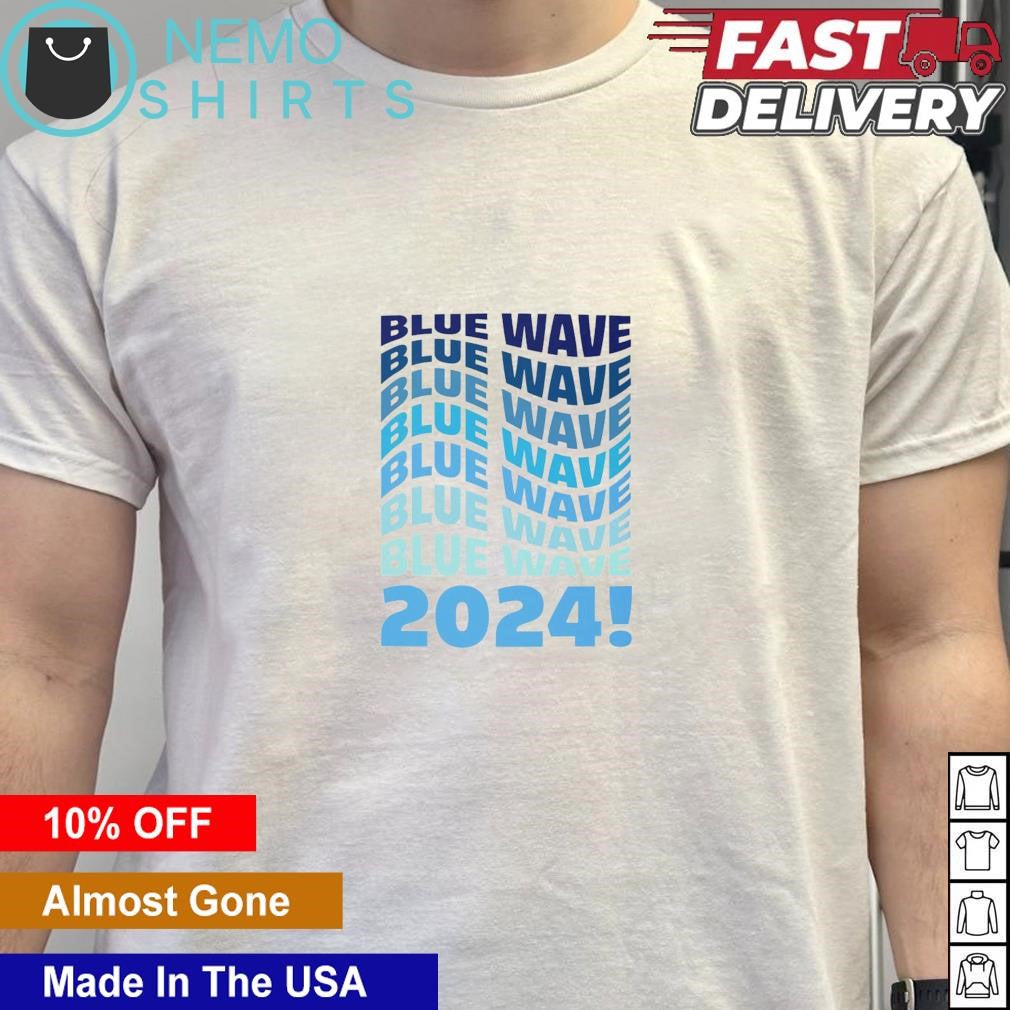 Blue Wave 2024 stacked repeat - Adult & Kids T-Shirts, Sweatshirts & Hoodies apparel design preview 5