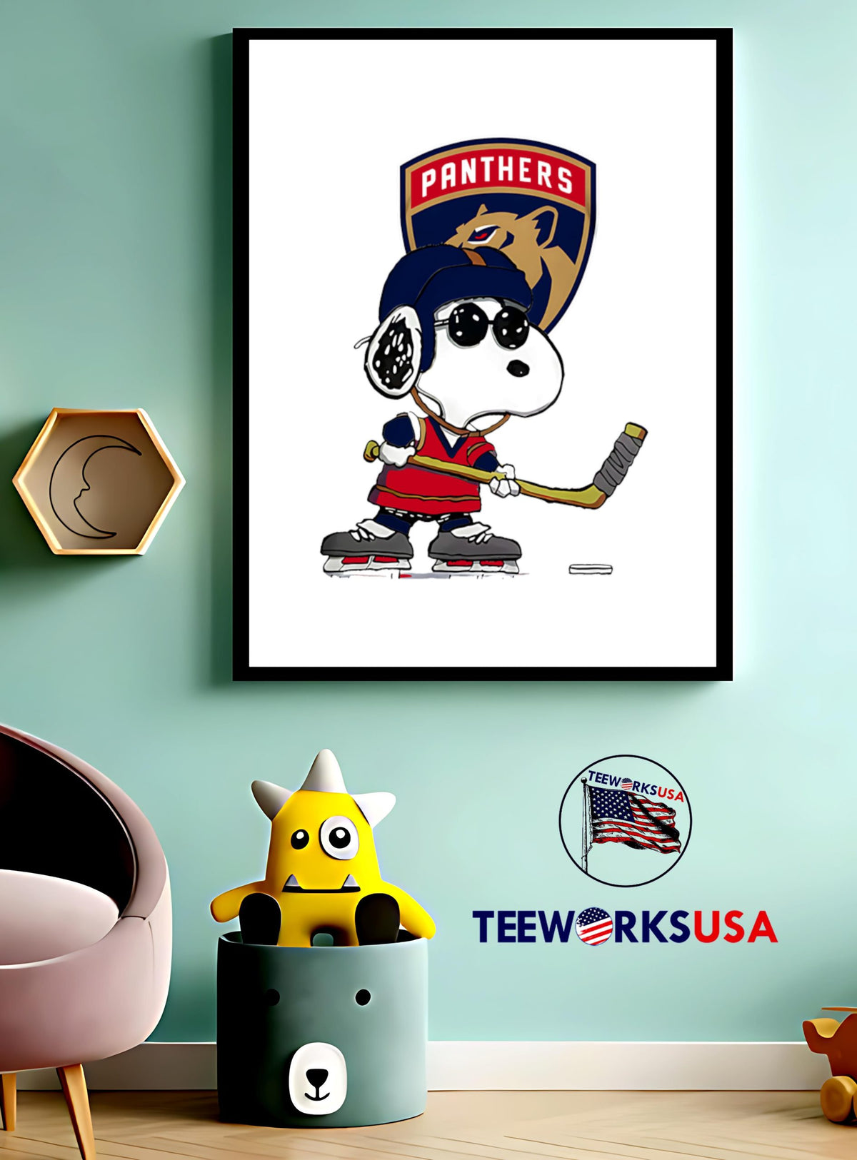 Florida Panthers Peanuts Snoopy - Adult & Kids T-Shirts, Sweatshirts & Hoodies apparel design preview 3