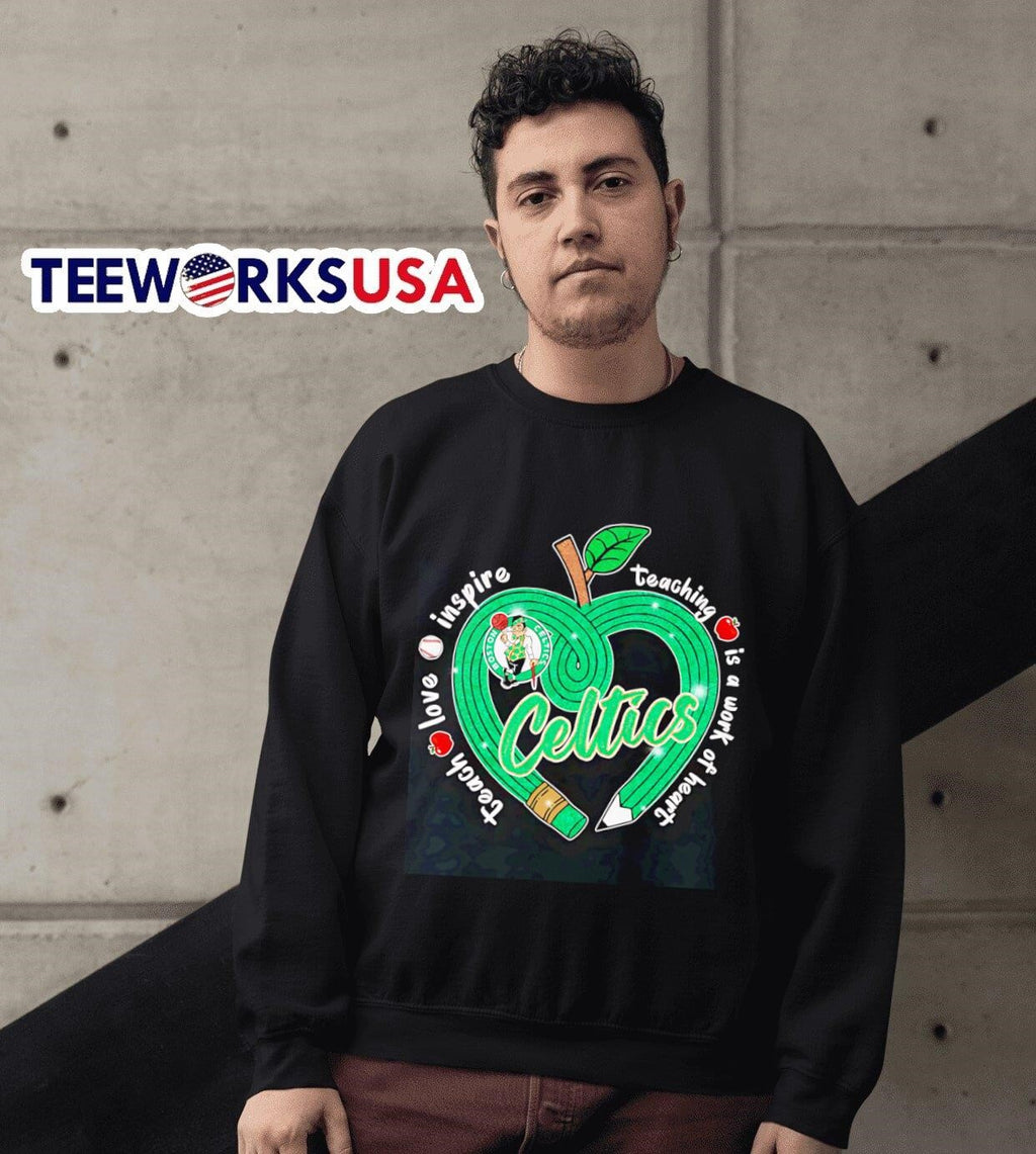 Teach love inspire teaching is a work of heart Boston - Adult & Kids T-Shirts, Sweatshirts & Hoodies apparel design preview 6