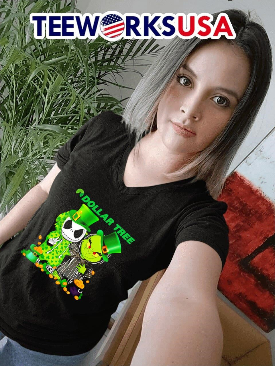 Jack Skellington and Grinch Dollar Tree Happy St - Adult & Kids T-Shirts, Sweatshirts & Hoodies apparel design preview 7