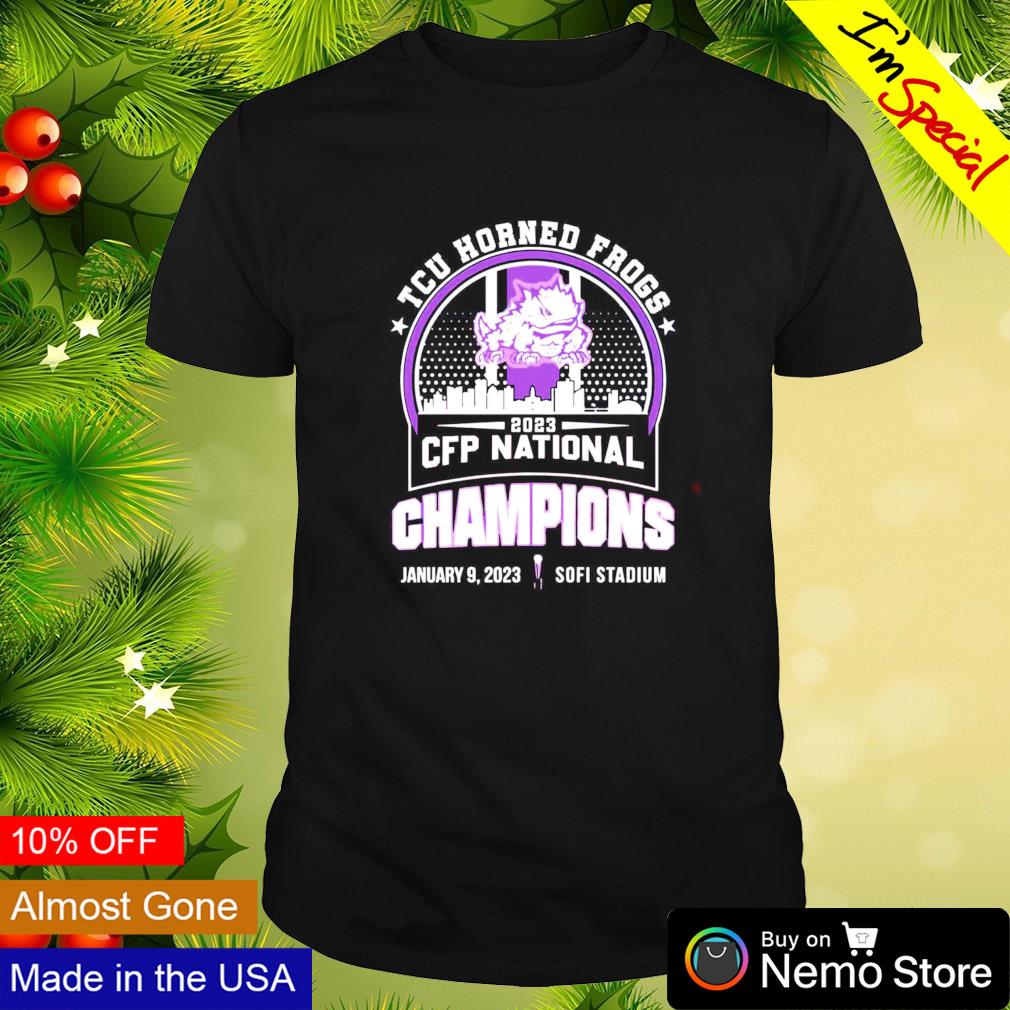 TCU Horned Frogs 2023 CFP national champions skyline - Adult & Kids T-Shirts, Sweatshirts & Hoodies apparel design preview 1