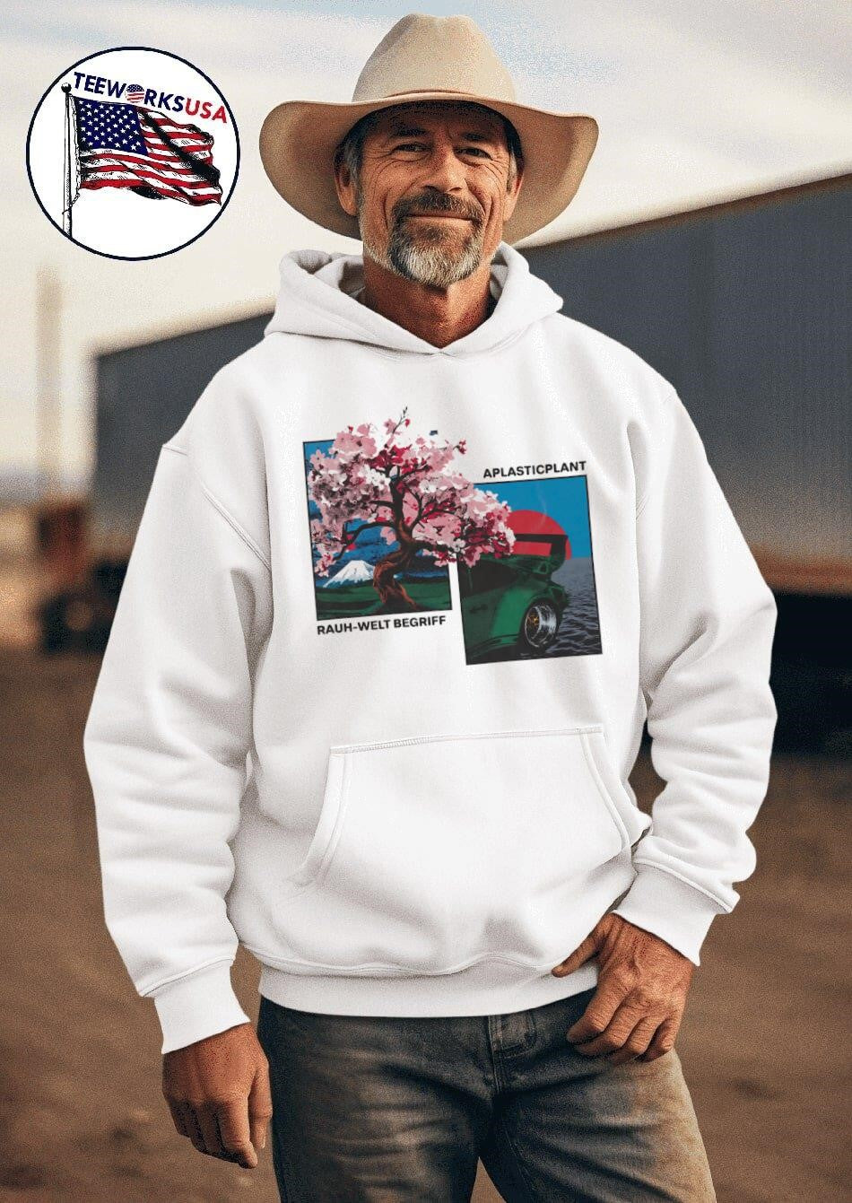 Rauh-welt begriff x aplasticplant cherry blossom - Adult & Kids T-Shirts, Sweatshirts & Hoodies apparel design preview 2