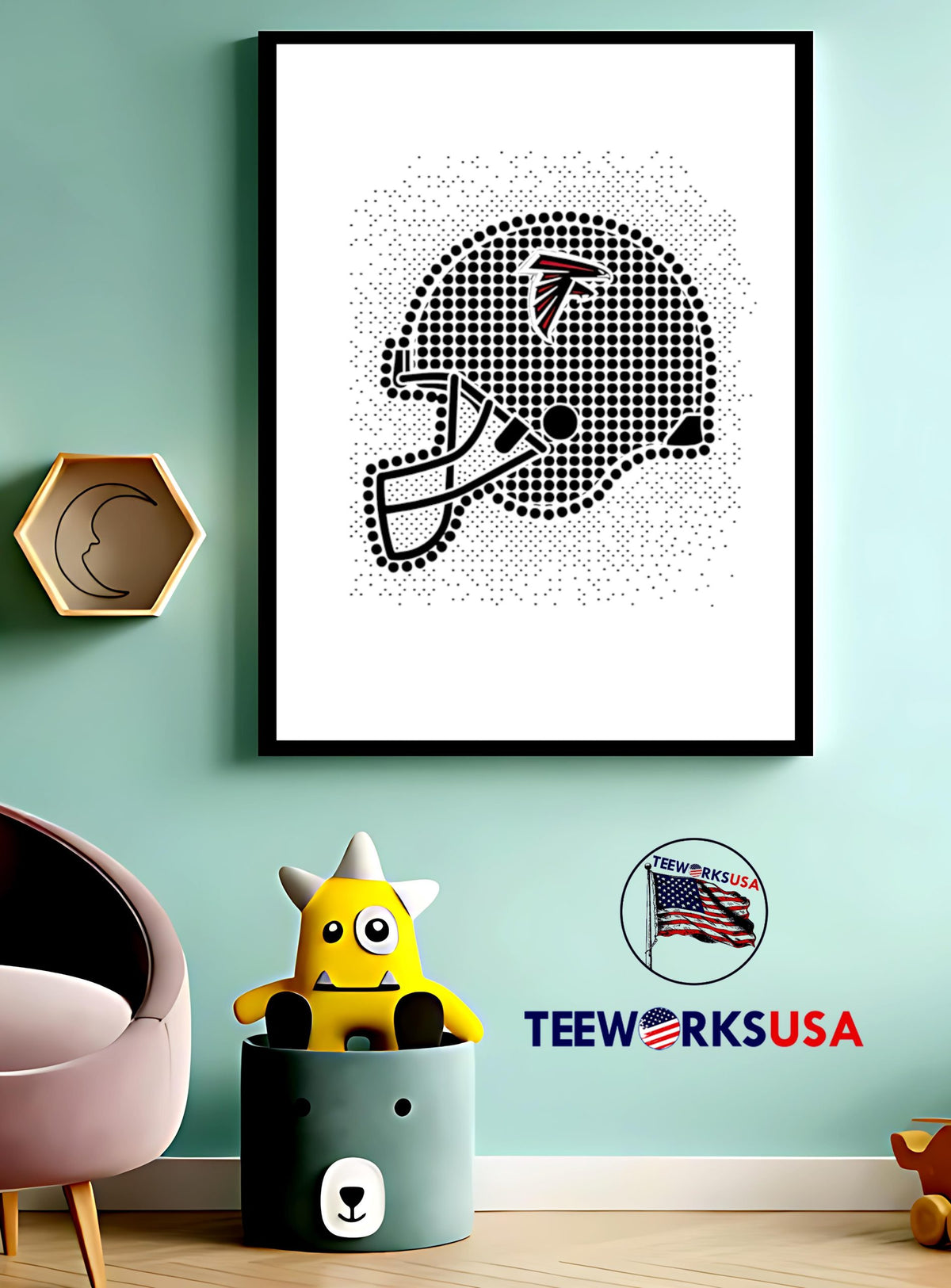 Atlanta Falcons polka dots helmet - Adult & Kids T-Shirts, Sweatshirts & Hoodies apparel design preview 2