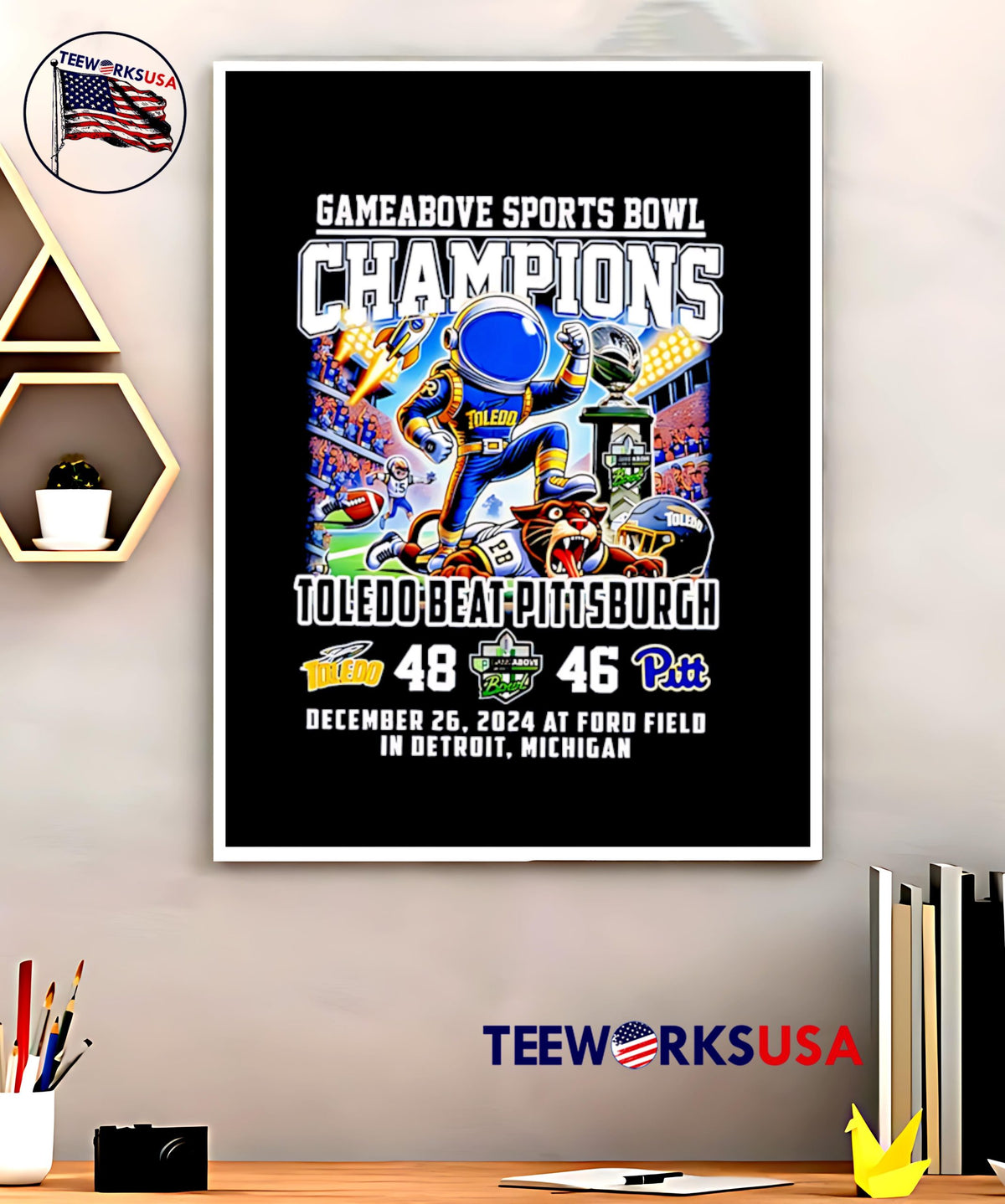 Toledo Rockets Beat Pittsburgh Gameabove Bowl - Adult & Kids T-Shirts, Sweatshirts & Hoodies apparel design preview 5