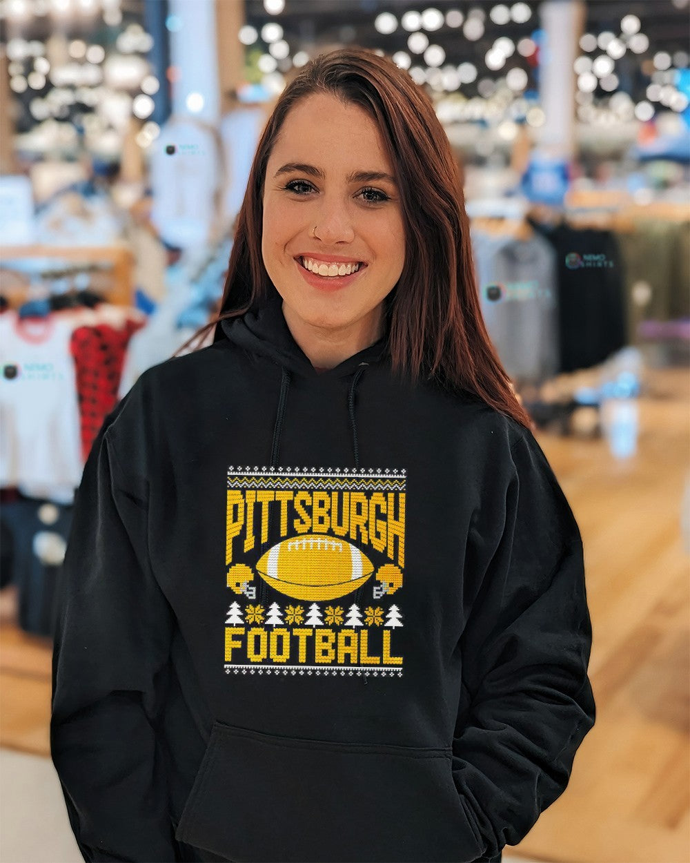 Pittsburgh football Steelers Christmas - Adult & Kids T-Shirts, Sweatshirts & Hoodies apparel design preview 5
