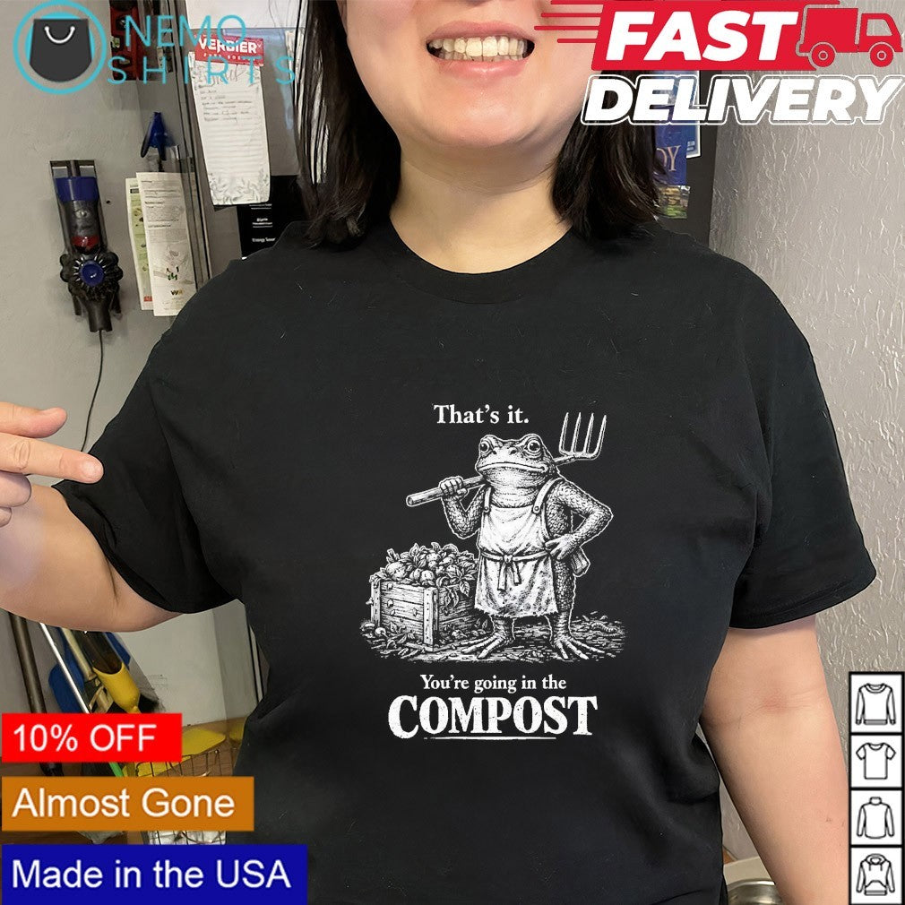 That's it you're going in the compost frog vintage - Adult & Kids T-Shirts, Sweatshirts & Hoodies apparel design preview 2