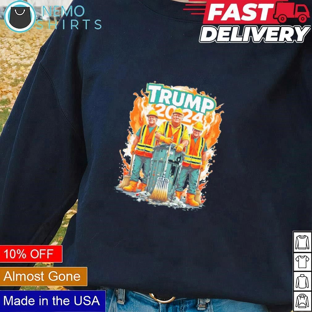 Trump 2024 garbage crew cleaning up - Adult & Kids T-Shirts, Sweatshirts & Hoodies apparel design preview 1