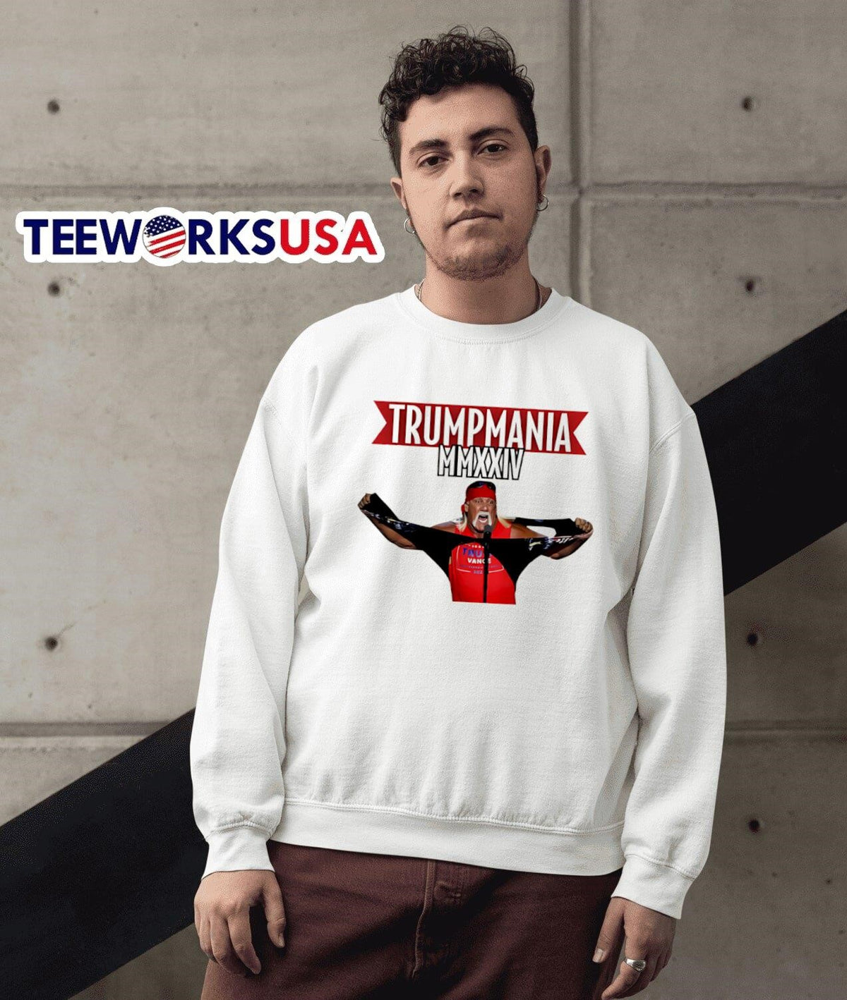Hulk Hogan Wrestling Trumpmania Style - Adult & Kids T-Shirts, Sweatshirts & Hoodies apparel design preview 3