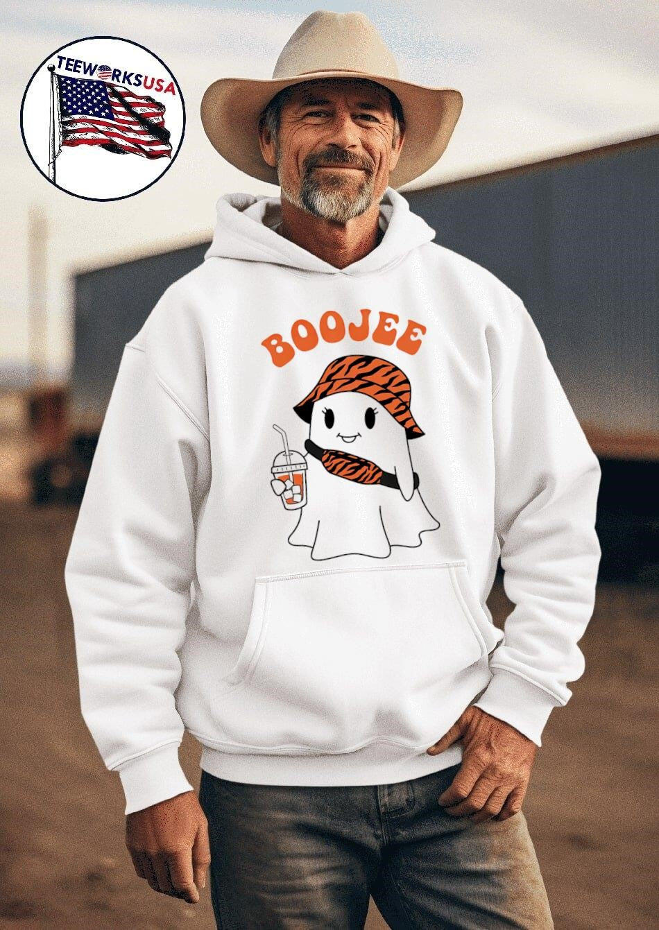Cincinnati Bengals Boojee ghost Halloween - Adult & Kids T-Shirts, Sweatshirts & Hoodies apparel design preview 2