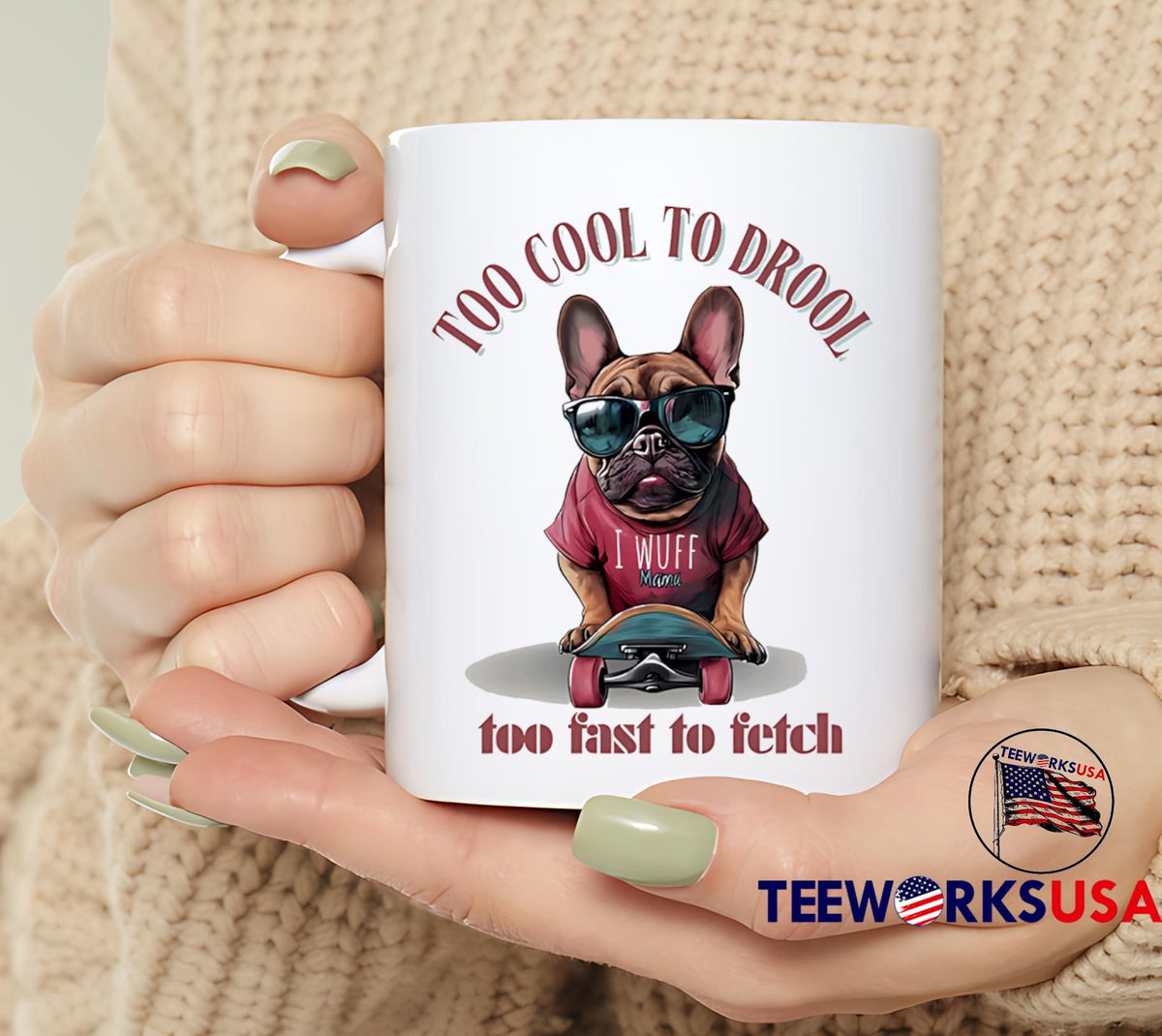 Too cool to drool Dog fast fetch - Adult & Kids T-Shirts, Sweatshirts & Hoodies apparel design preview 6