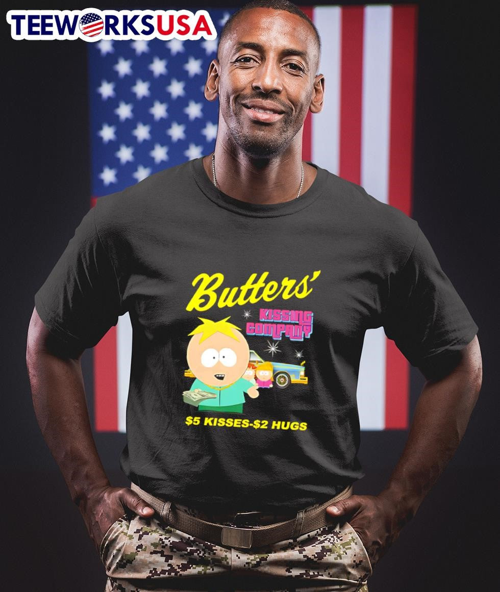 South Park Butter's kissing company 5 kisses 2 hugs - Adult & Kids T-Shirts, Sweatshirts & Hoodies apparel design preview 1