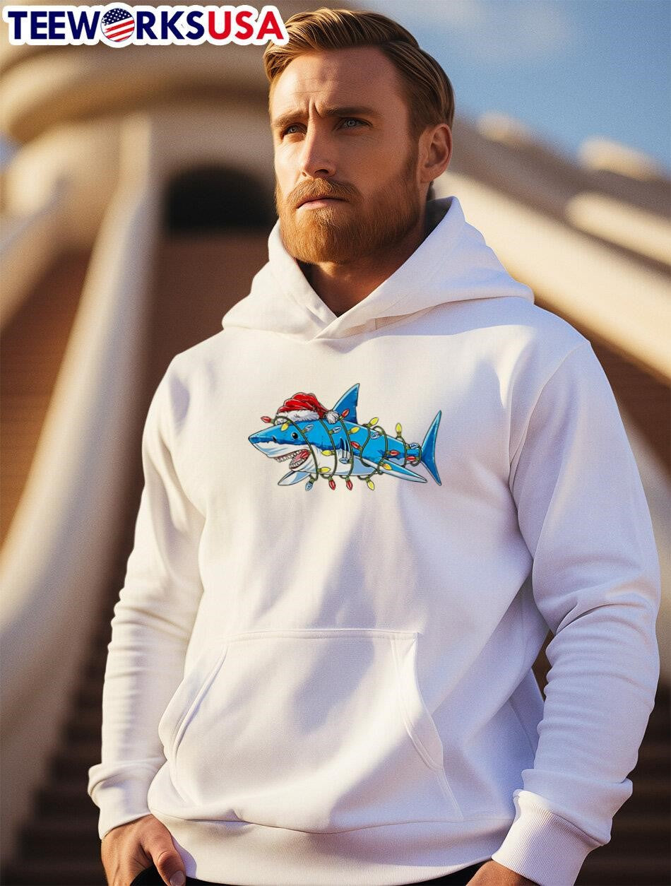 Christmas Lights Shark Print - Adult & Kids T-Shirts, Sweatshirts & Hoodies apparel design preview 2