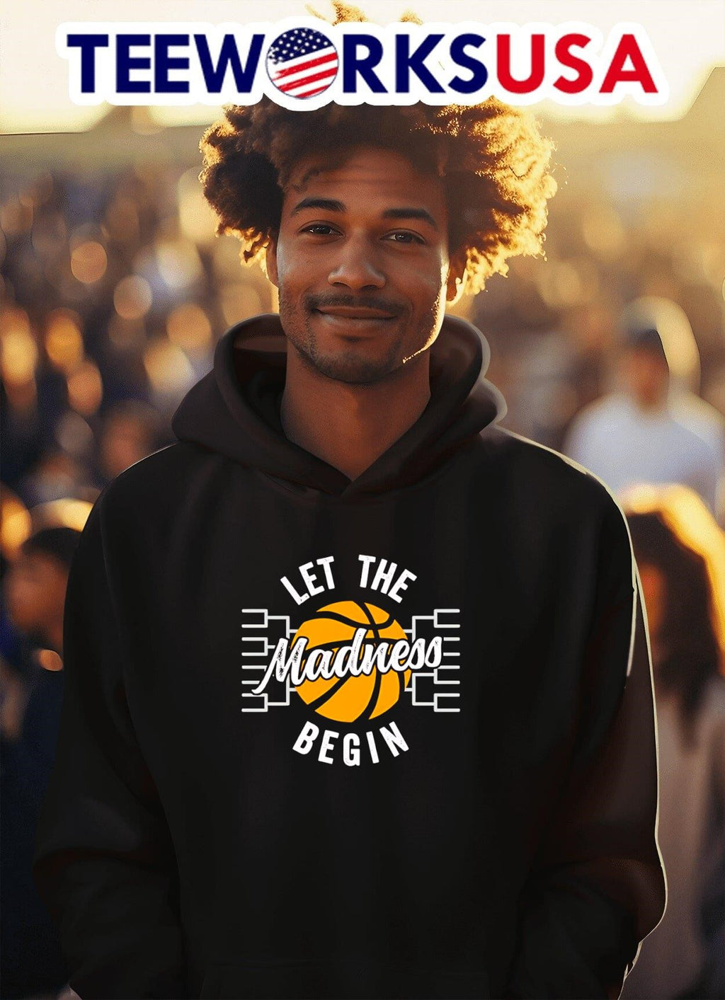Let the Madness begin basketball March - Adult & Kids T-Shirts, Sweatshirts & Hoodies apparel design preview 2