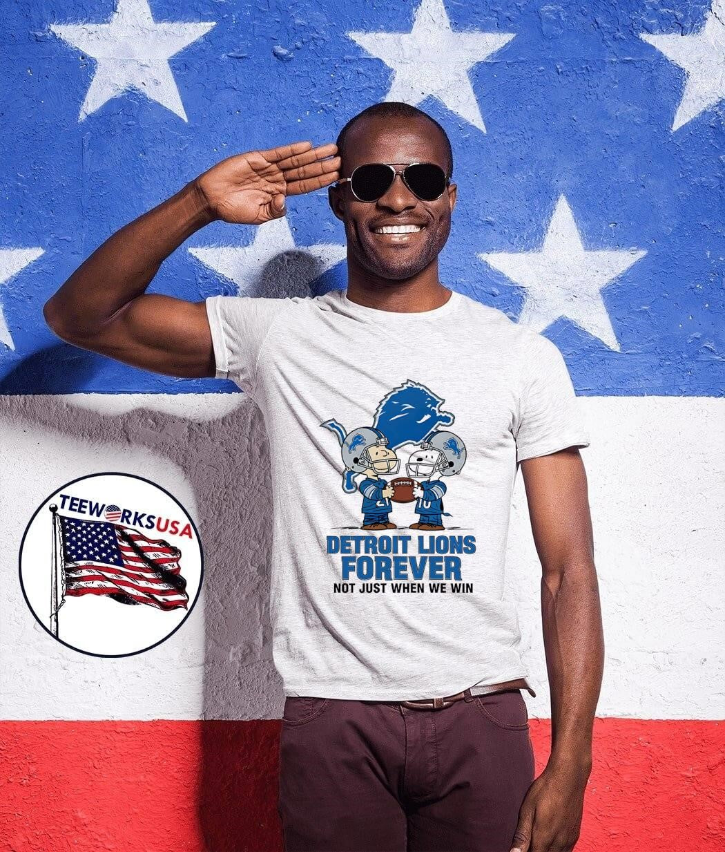 Charlie Brown Snoopy Detroit Lions Forever Not Just - Adult & Kids T-Shirts, Sweatshirts & Hoodies apparel design preview 1