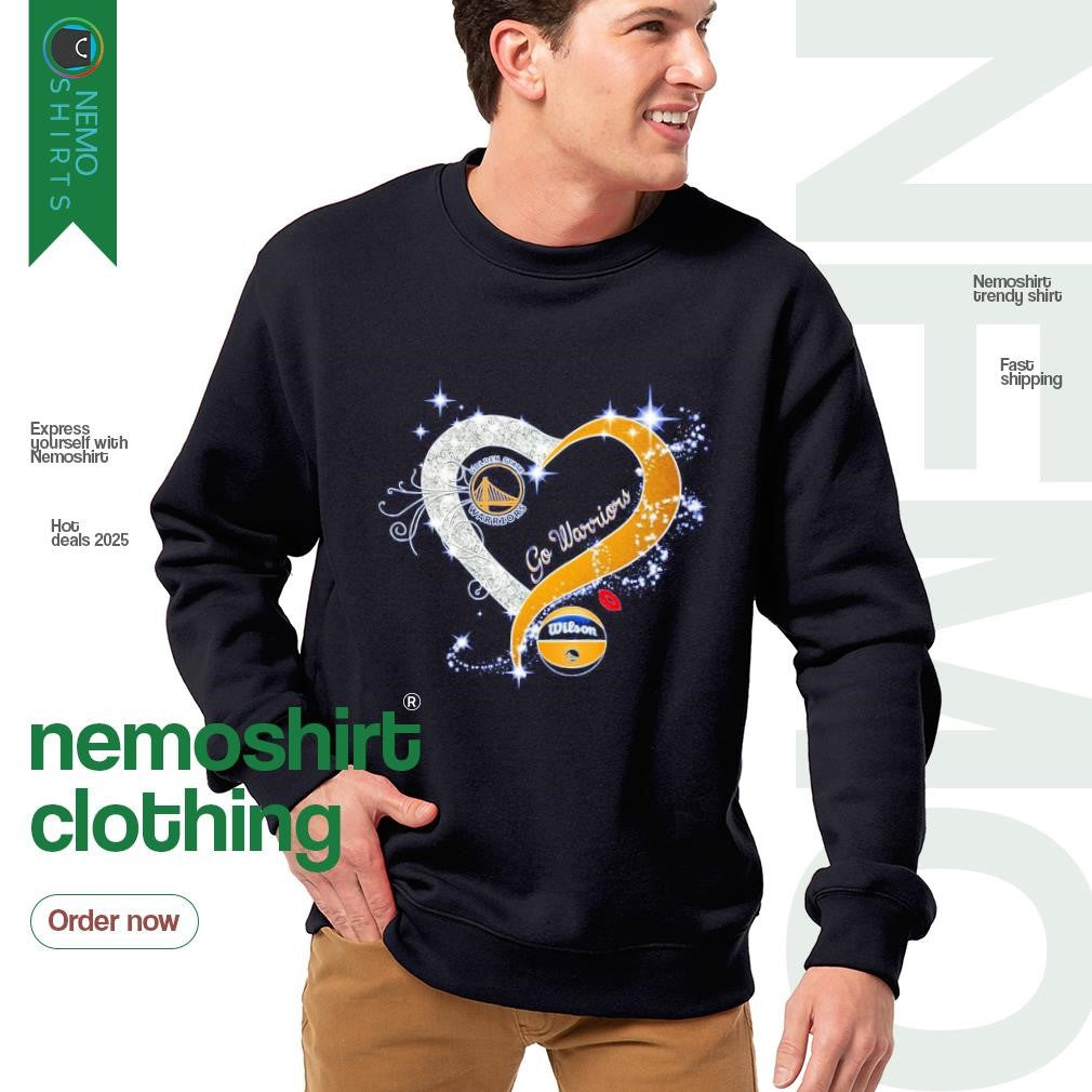 Golden State Warriors logo go heart - Adult & Kids T-Shirts, Sweatshirts & Hoodies apparel design preview 4