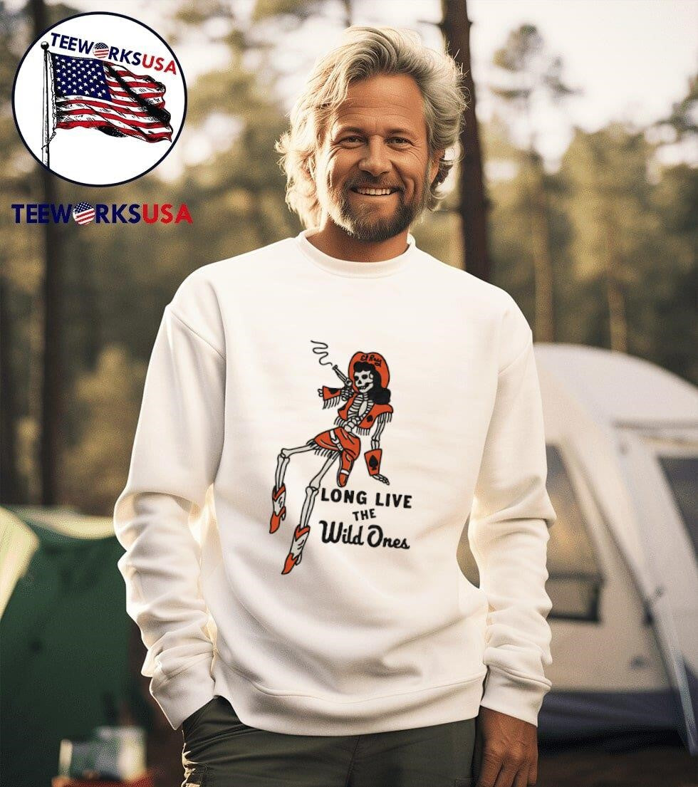 Skeleton long live the wild ones - Adult & Kids T-Shirts, Sweatshirts & Hoodies apparel design preview 3