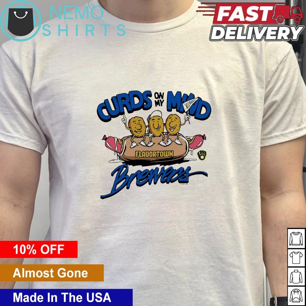 Curds on my mind hotdog Brewers and Flavortown - Adult & Kids T-Shirts, Sweatshirts & Hoodies apparel design preview 5