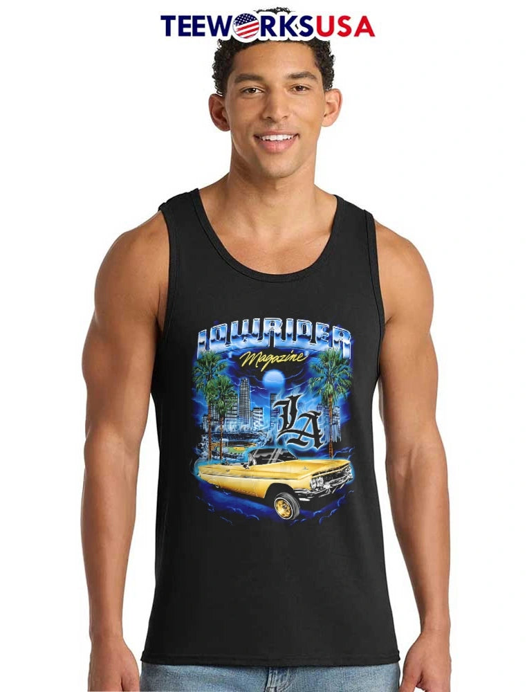 Lowrider Magazine LA Gold Impala Convertible Dodger - Adult & Kids T-Shirts, Sweatshirts & Hoodies apparel design preview 6
