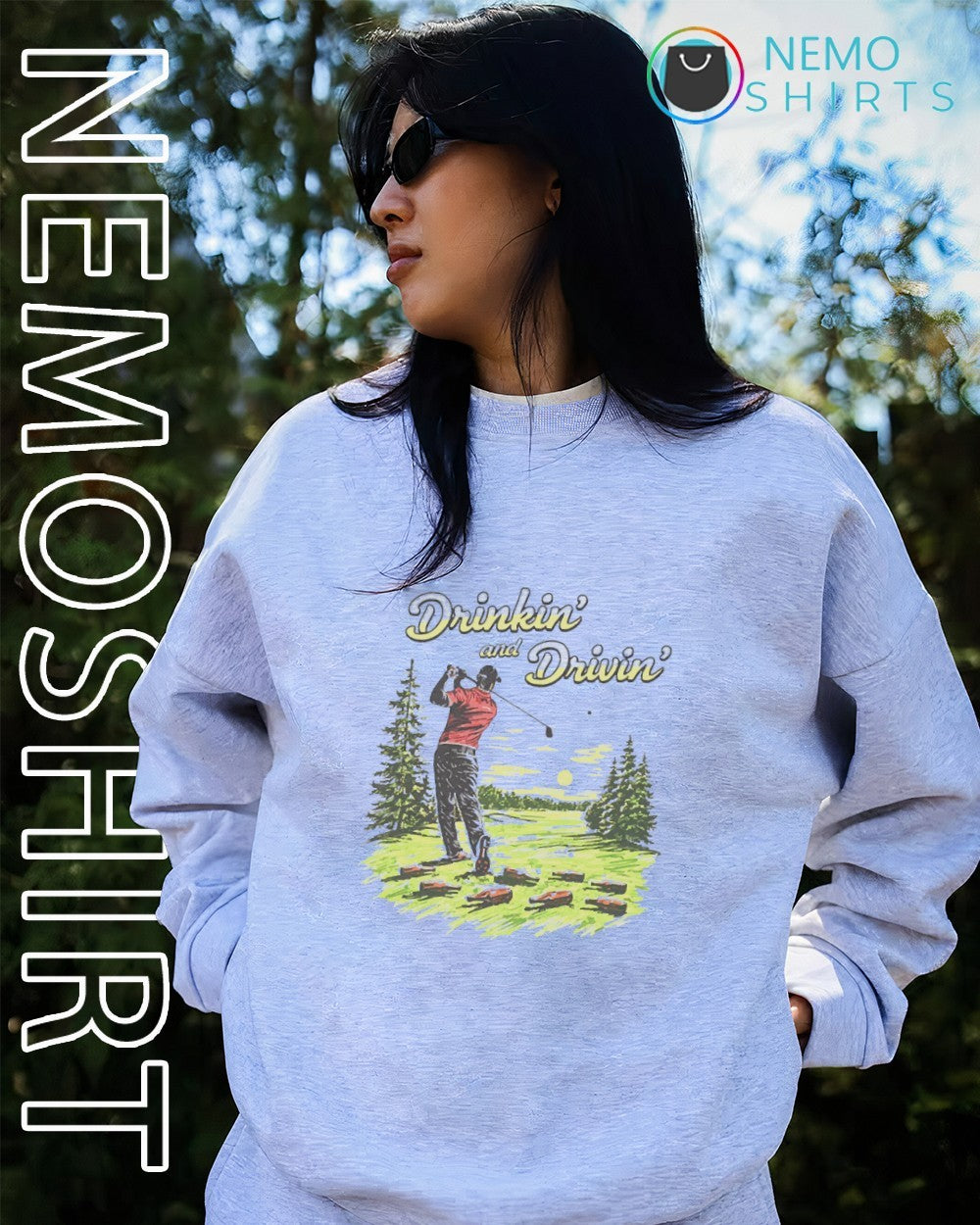 Golf Drinkin' and Drivin' - Adult & Kids T-Shirts, Sweatshirts & Hoodies apparel design preview 2