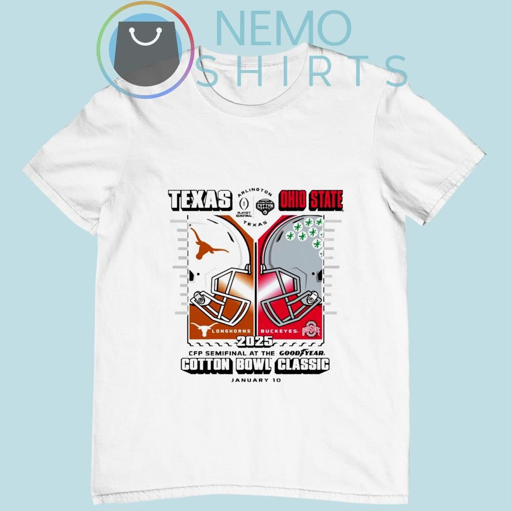 Texas vs Ohio State 2025 Cotton bowl classic helmet - Adult & Kids T-Shirts, Sweatshirts & Hoodies apparel design preview 1