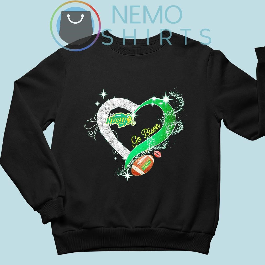NDSU go Bison football heart - Adult & Kids T-Shirts, Sweatshirts & Hoodies apparel design preview 4