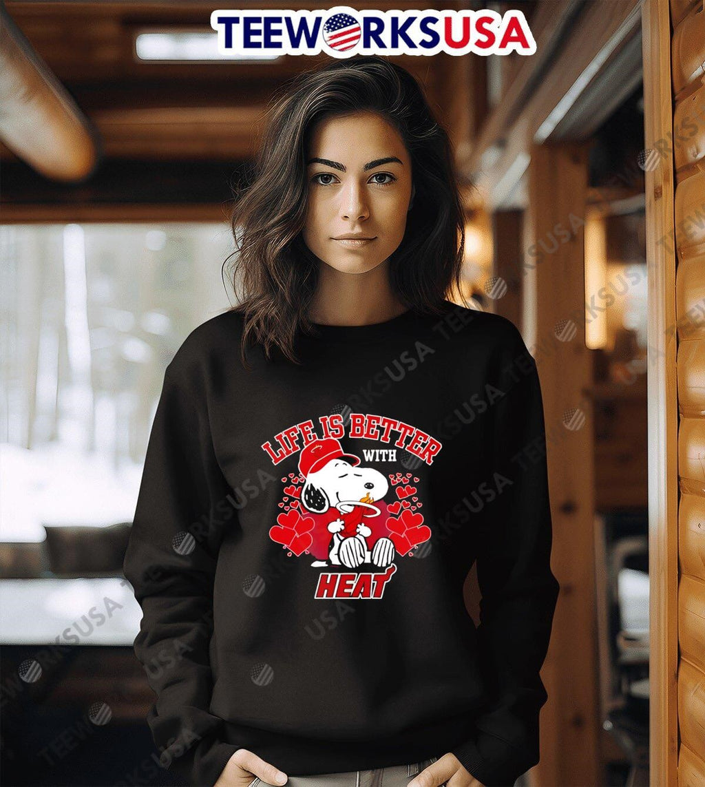 Snoopy Life is Better with Miami Heat - Adult & Kids T-Shirts, Sweatshirts & Hoodies apparel design preview 6