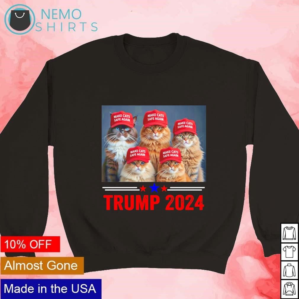 Cats wear red hat support or Donald Trump 2024 make - Adult & Kids T-Shirts, Sweatshirts & Hoodies apparel design preview 3