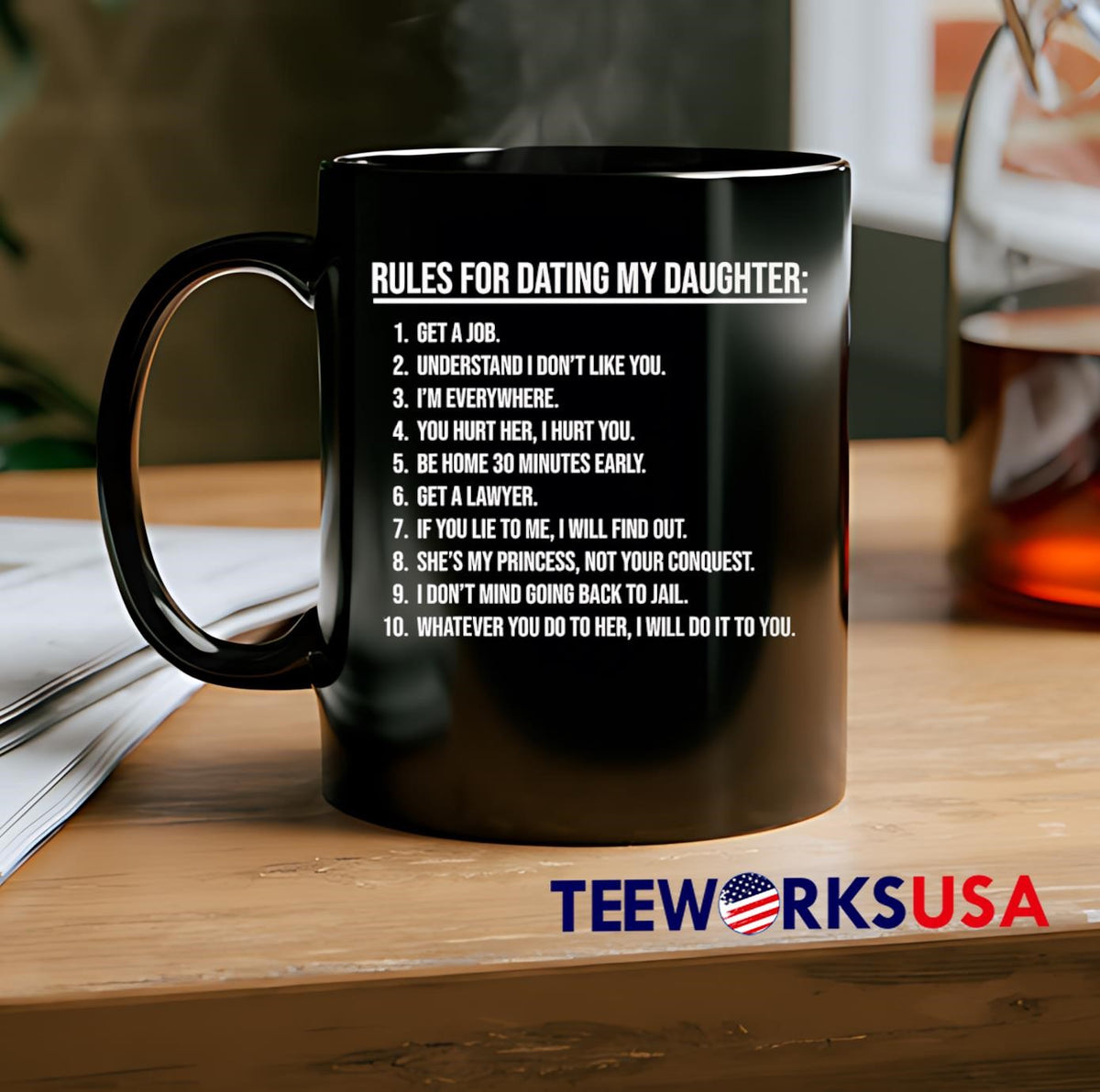 10 Rules for Dating my Daughter - Adult & Kids T-Shirts, Sweatshirts & Hoodies apparel design preview 2