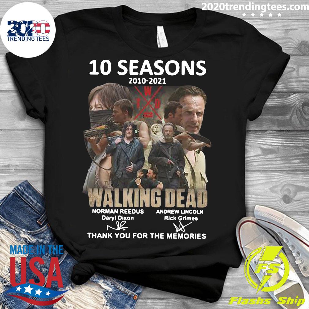 10 seasons 2010 2021 norman reedus daryl dixon andrew - Adult & Kids T-Shirts, Sweatshirts & Hoodies apparel design preview 3