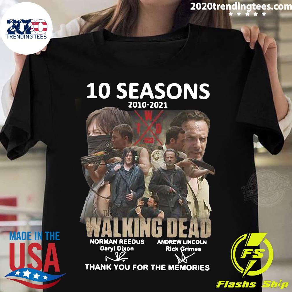 10 seasons 2010 2021 norman reedus daryl dixon andrew - Adult & Kids T-Shirts, Sweatshirts & Hoodies apparel design preview 1