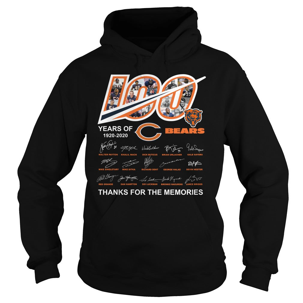 100 Years Of Chicago Bears 1920 2020 Thanks For The - Adult & Kids T-Shirts, Sweatshirts & Hoodies apparel design preview 4
