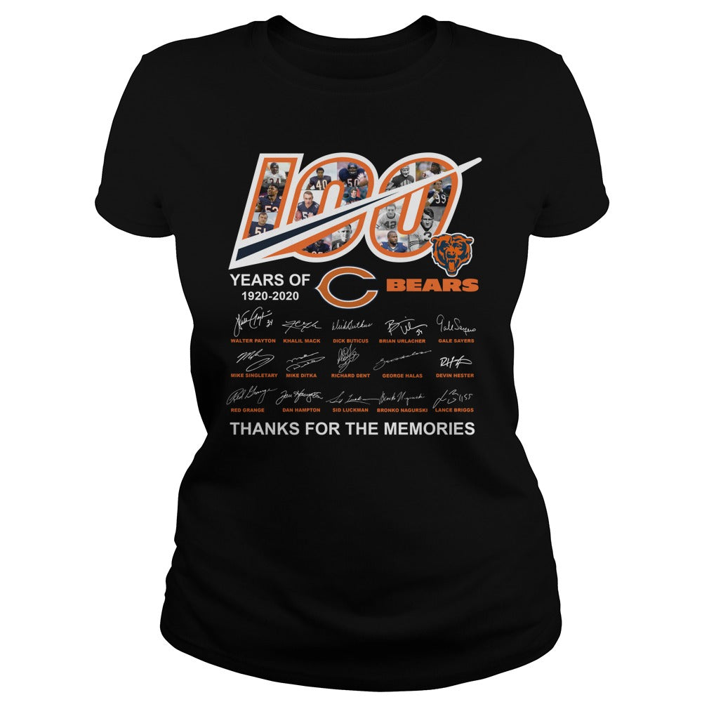 100 Years Of Chicago Bears 1920 2020 Thanks For The - Adult & Kids T-Shirts, Sweatshirts & Hoodies apparel design preview 2